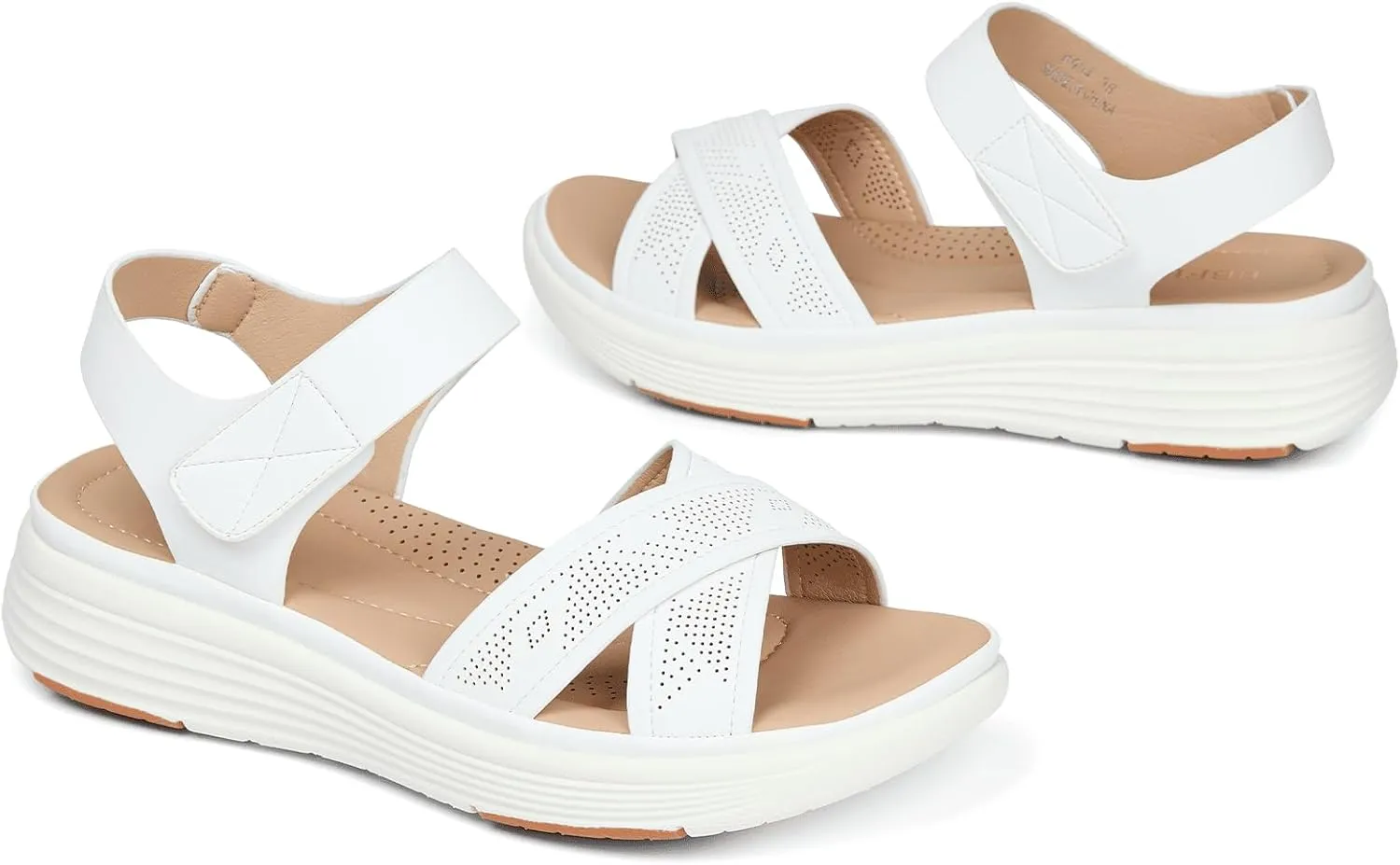 UBFEN Womens Platform Sandals Comfortable Lightweight Walking Ankle Strap Casual Low Wedge Sandals