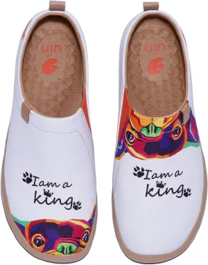 UIN Women's Art Painted Travel Shoes Slip On Casual Loafers Lightweight Comfort Fashion Sneaker Toledo Ⅰ I Am The King (8.5)