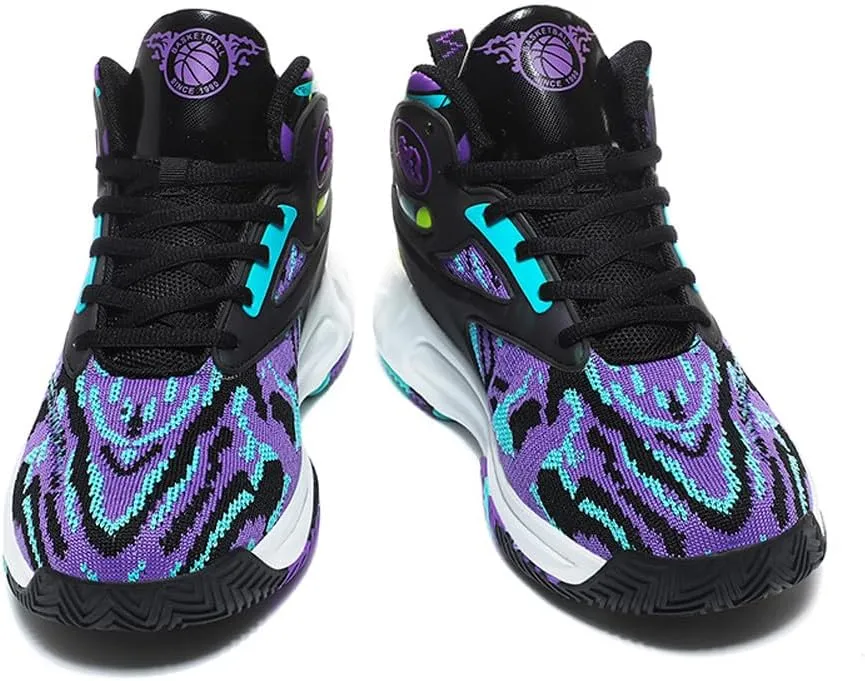 Unisex High Top Lightweight Fly-Weaving Running Jogging Sneakers Basketball Shoes for Youth