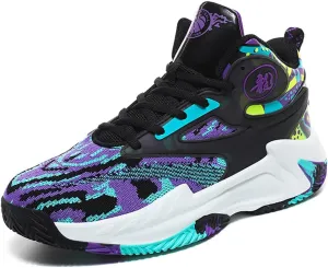 Unisex High Top Lightweight Fly-Weaving Running Jogging Sneakers Basketball Shoes for Youth