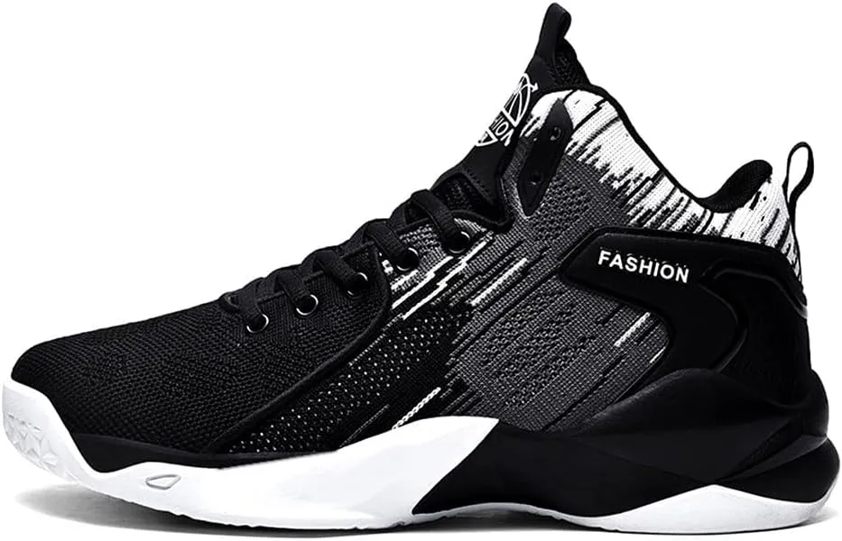 Unisex High Top Lightweight Fly-Weaving Running Jogging Sneakers Basketball Shoes for Youth