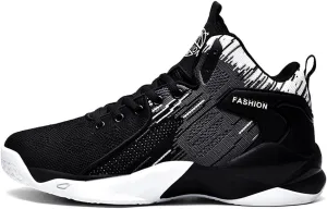 Unisex High Top Lightweight Fly-Weaving Running Jogging Sneakers Basketball Shoes for Youth