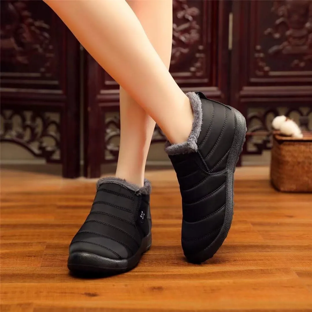 Unisex Waterproof Winter Snow Boots Warm Ankle Booties Fur Lining Shoes Lightweight
