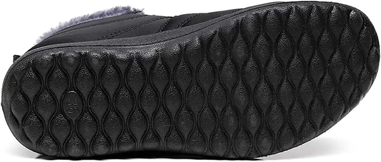 Unisex Waterproof Winter Snow Boots Warm Ankle Booties Fur Lining Shoes Lightweight