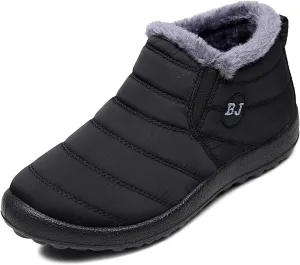 Unisex Waterproof Winter Snow Boots Warm Ankle Booties Fur Lining Shoes Lightweight