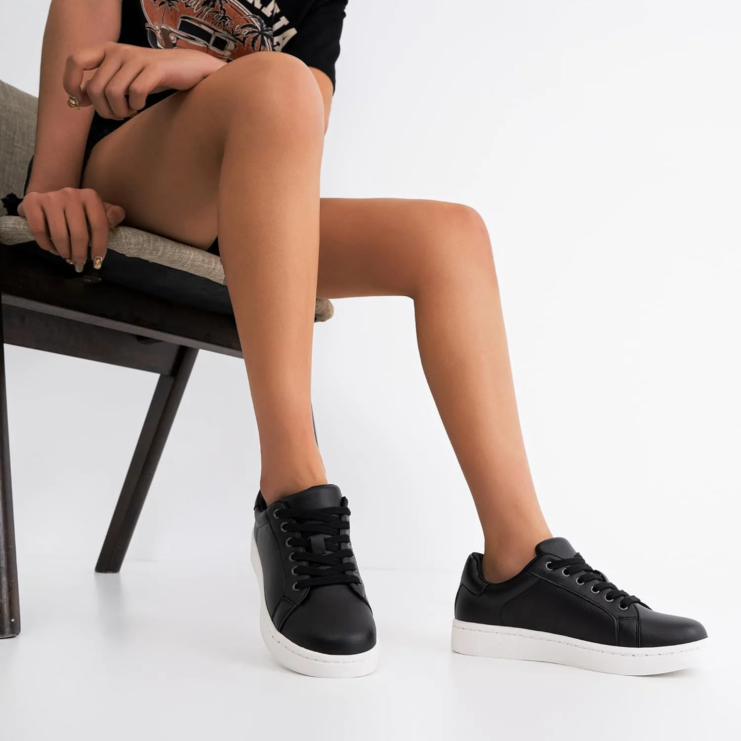 Vepose Women's Walking Casual Sneakers, Dressy Arch Support Comfortable Low Top Tennis Lace up 8003 Shoes