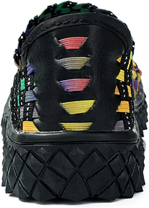 Veroders Women's Elastic Sport Sandals - Hiking Sandals Woven Elastic Walking Sandals Slip on Lightweight Sneakers