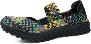 Veroders Women's Elastic Sport Sandals - Hiking Sandals Woven Elastic Walking Sandals Slip on Lightweight Sneakers