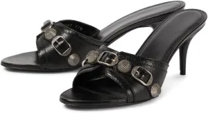 Vertundy Women's Heeled Slide Slippers - Round Open Toe Rivet Sandals Stiletto High Heel Slip on Mules for Sexy Summer