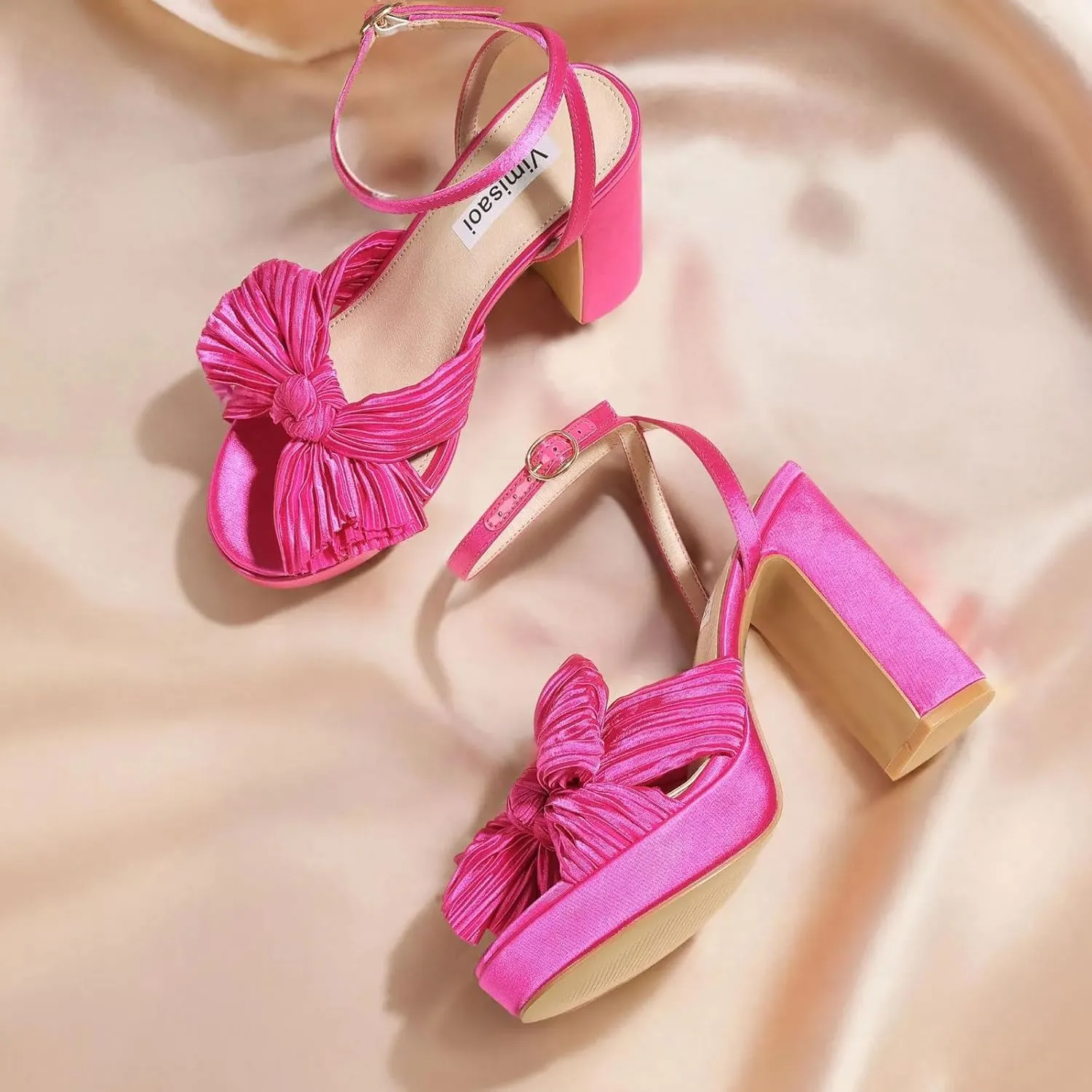VIMISAOI Womens Heeled Sandals Platform Sandals Women White Sandals Women Dress Sandals for Women Wedding Shoes for Bride