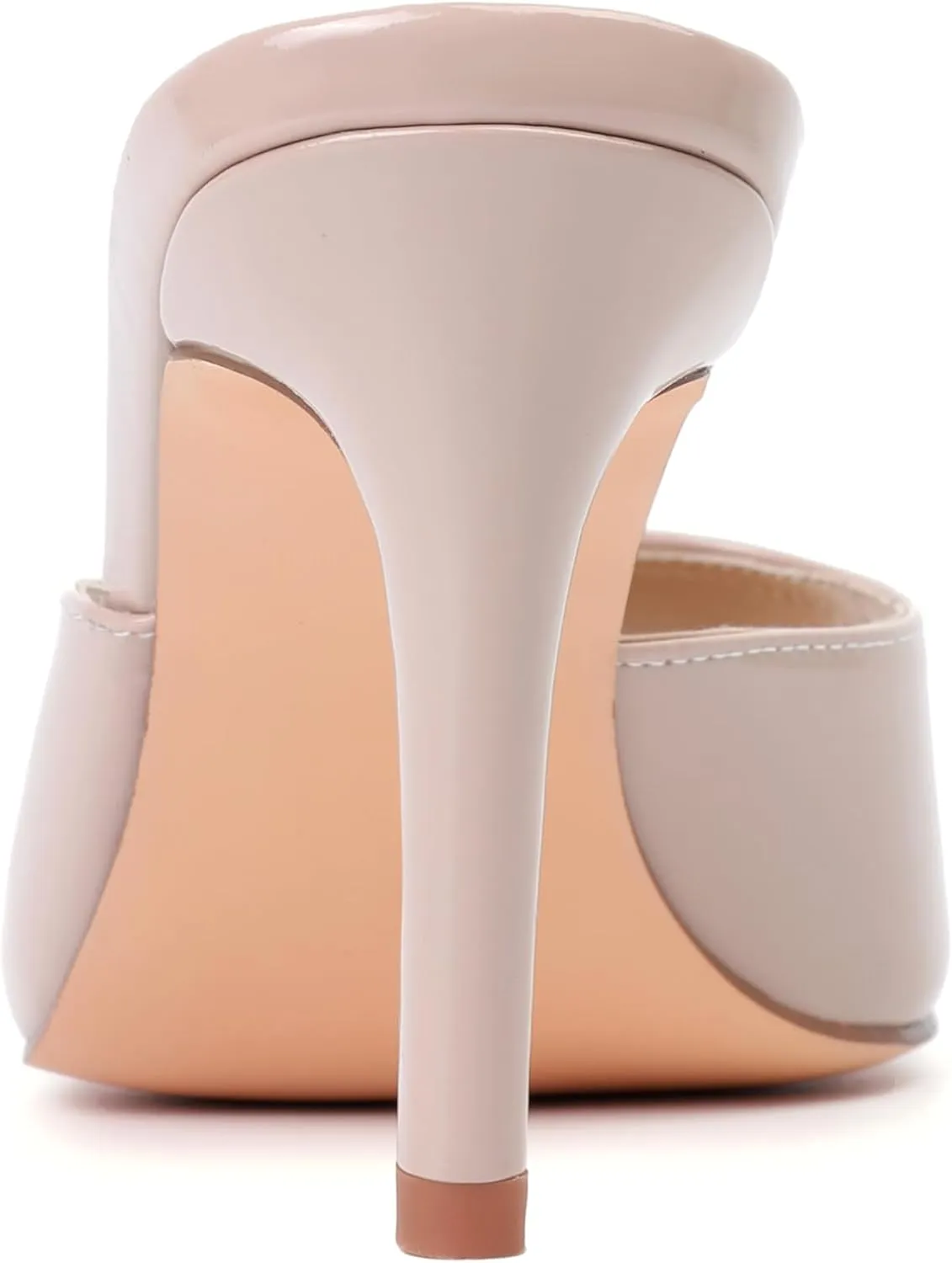 vivianly Clear Pointed Toe Heels Sandals Transparent Strap Stiletto High Heels Slip on Mules for Women