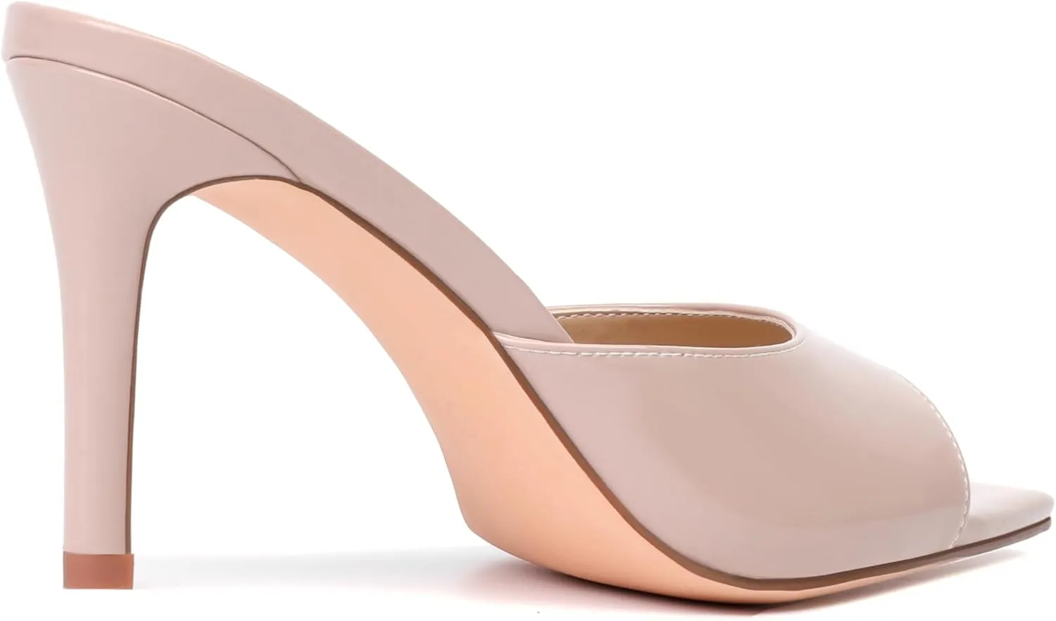 vivianly Clear Pointed Toe Heels Sandals Transparent Strap Stiletto High Heels Slip on Mules for Women
