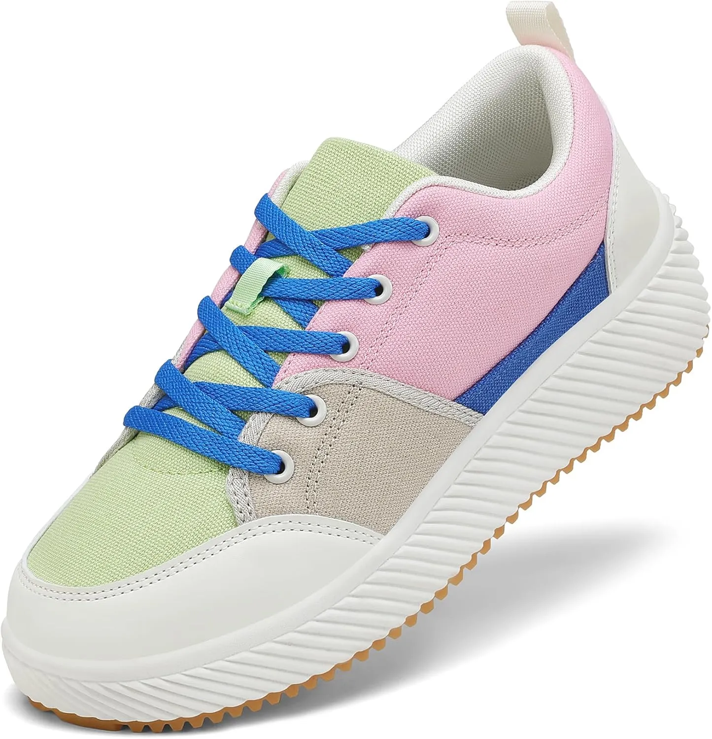 VZQ Platform Sneakers for Women,Comfortable Low Top Braided Womens Chunky Sneakers Casual Classic Tennis Shoes for Walking