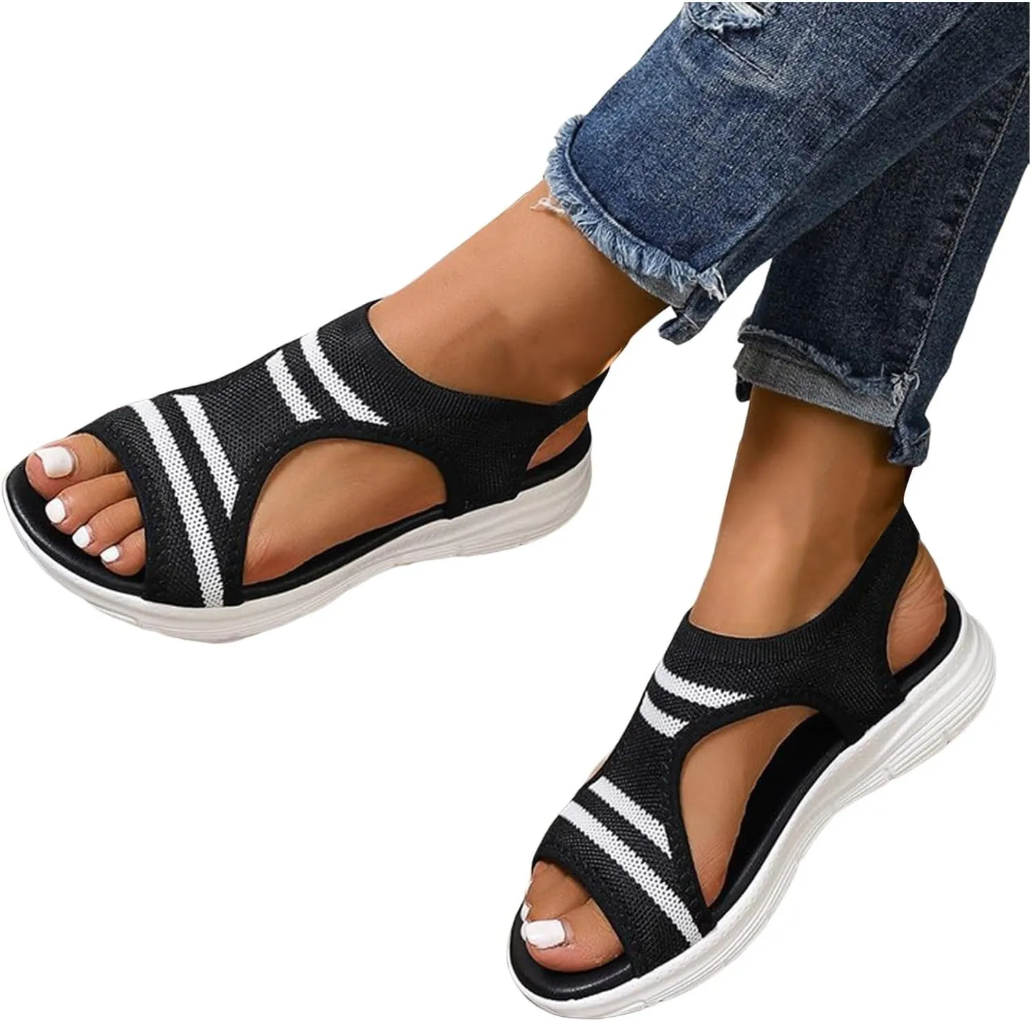 ﻿Walking Sandals Women,Orthopedic Sandals for Women Arch Support Hiking Sandals Outdoor Comfortable Lightweight Athletic Sandals with Hook and Loop Straps for Plantar Fasciitis