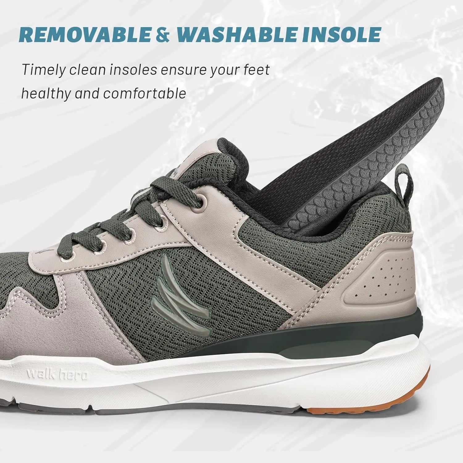 Walking Shoes for Men with Arch Support - Orthopedic Comfortable Sneakers for Plantar Fasciitis - Breathable Non Slip Shoes for Flat Feet & Pain Relief