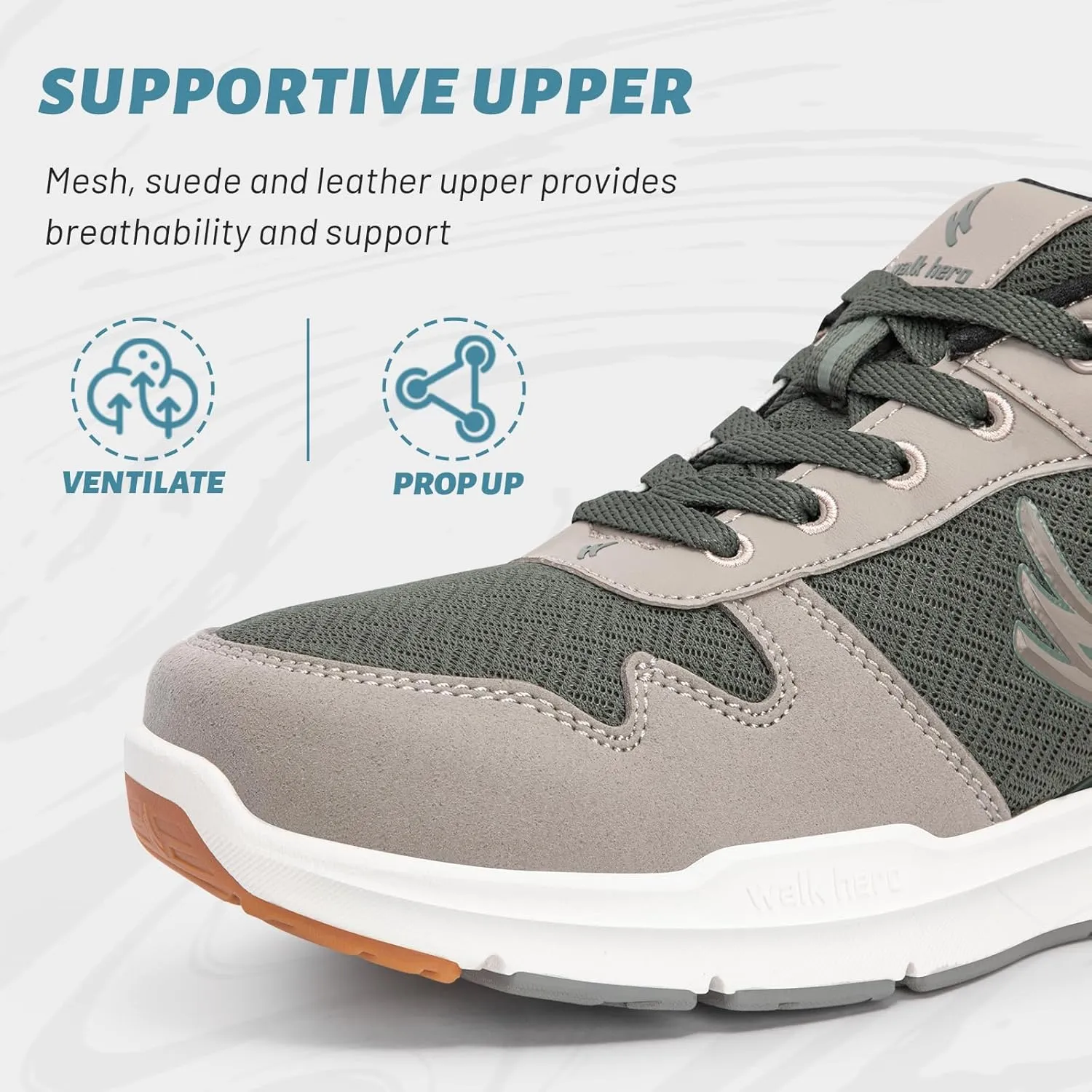 Walking Shoes for Men with Arch Support - Orthopedic Comfortable Sneakers for Plantar Fasciitis - Breathable Non Slip Shoes for Flat Feet & Pain Relief