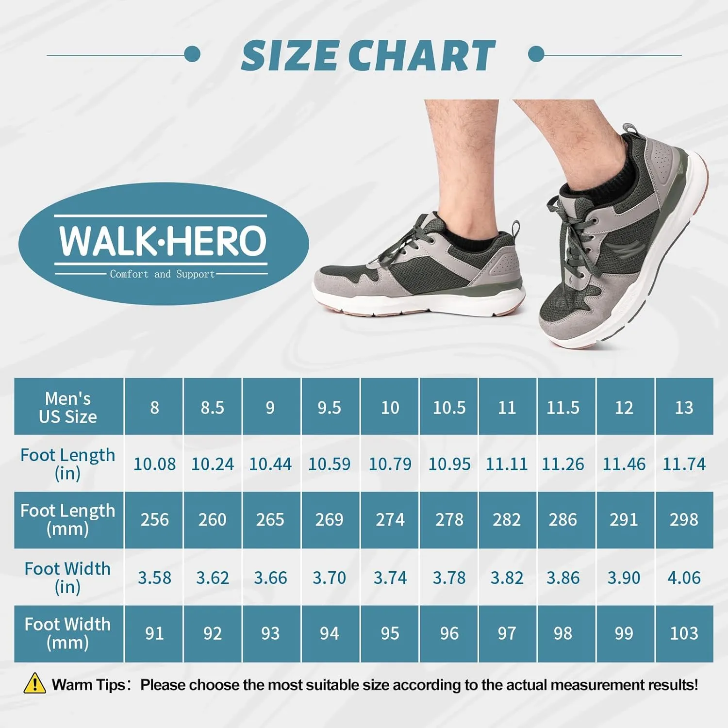Walking Shoes for Men with Arch Support - Orthopedic Comfortable Sneakers for Plantar Fasciitis - Breathable Non Slip Shoes for Flat Feet & Pain Relief