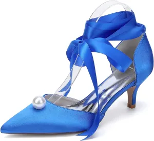 Wedding Bridal Shoes Women Heels Pumps Pointed Toe Sexy Wedding Dress Low Heels Shoes Prom Party Dress Pumps 6Cm