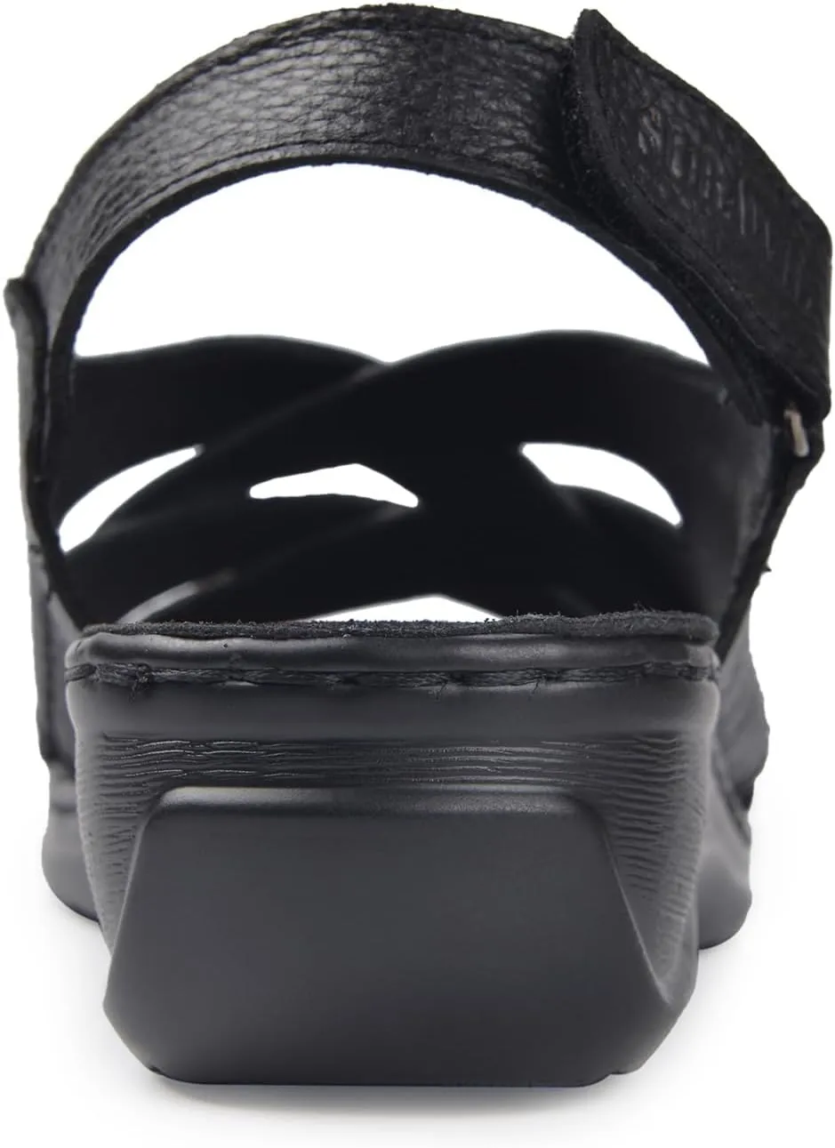 Wedge Sandals for Women Open Toe Sandals with Low Wedges Summer Casual Sandals - Womens Genuine Leather sandals WS01US