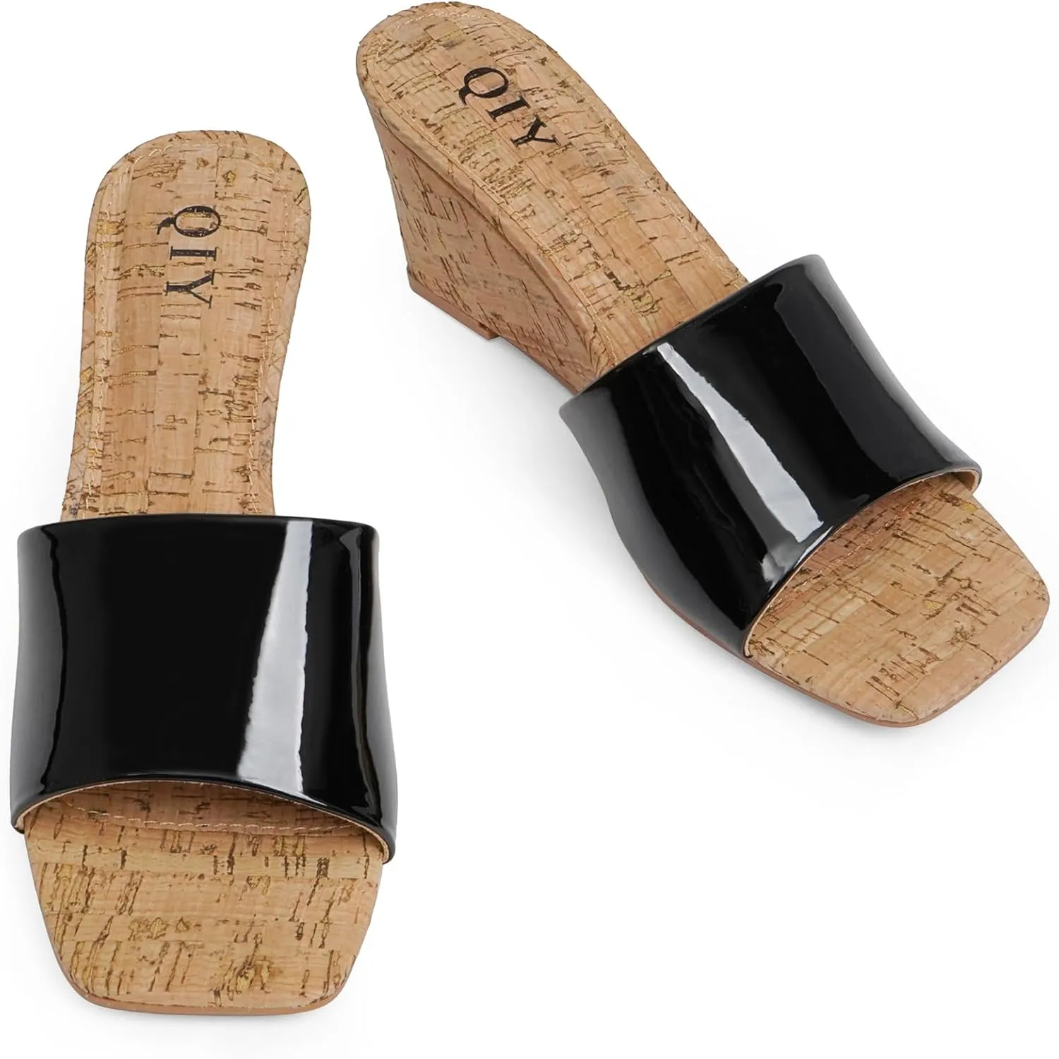 Wedge Sandals for Women Open Toe Wedge Heels for Women Square Toe Wedge Mules