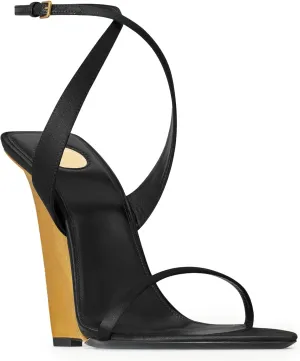 Wedge Sandals for Women Strappy Wedge Heels Pointed Open Toe Heeled Sandals Buckle Ankle Strap Heels Sexy Wedding Dress Shoes