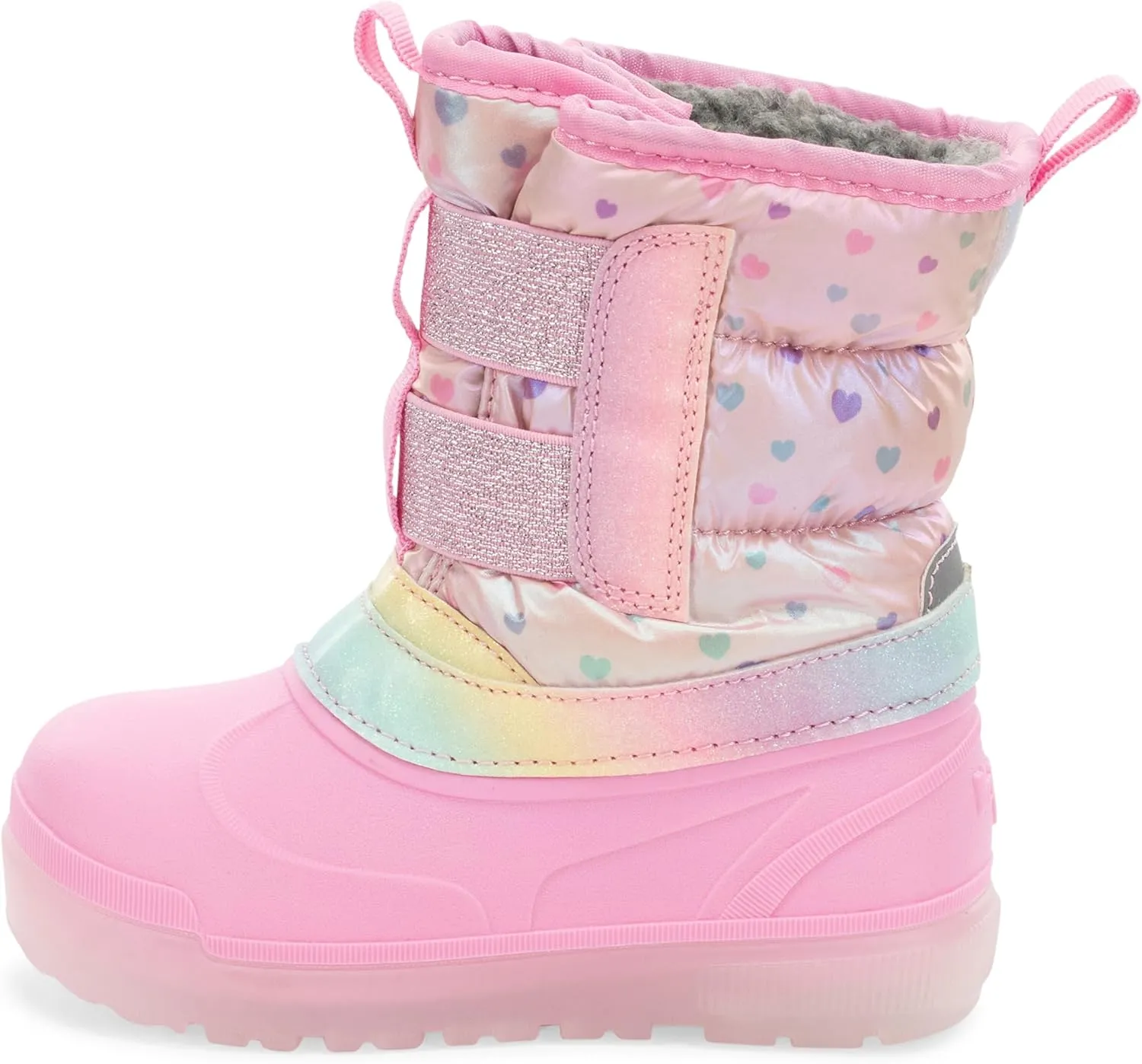 Western Chief Kids Denali Lighted Faux Fur Cold Weather Boots – Waterproof Snow Boots with Reflective Glitter, Warm and Cozy Winter Boots for Toddlers and Kids