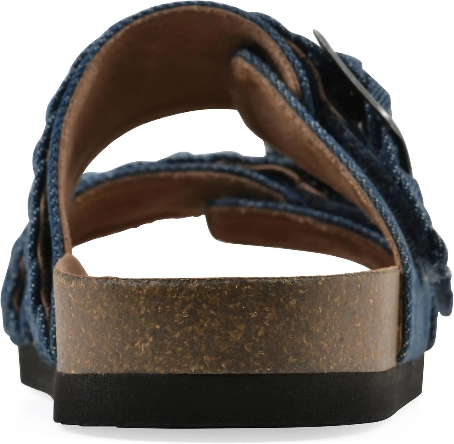 WHITE MOUNTAIN Women's Hey Hey Braided Double-Buckle Signature Comfort-Molded Footbed Sandal