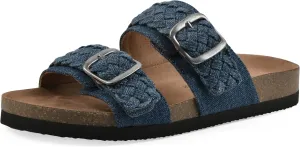 WHITE MOUNTAIN Women's Hey Hey Braided Double-Buckle Signature Comfort-Molded Footbed Sandal