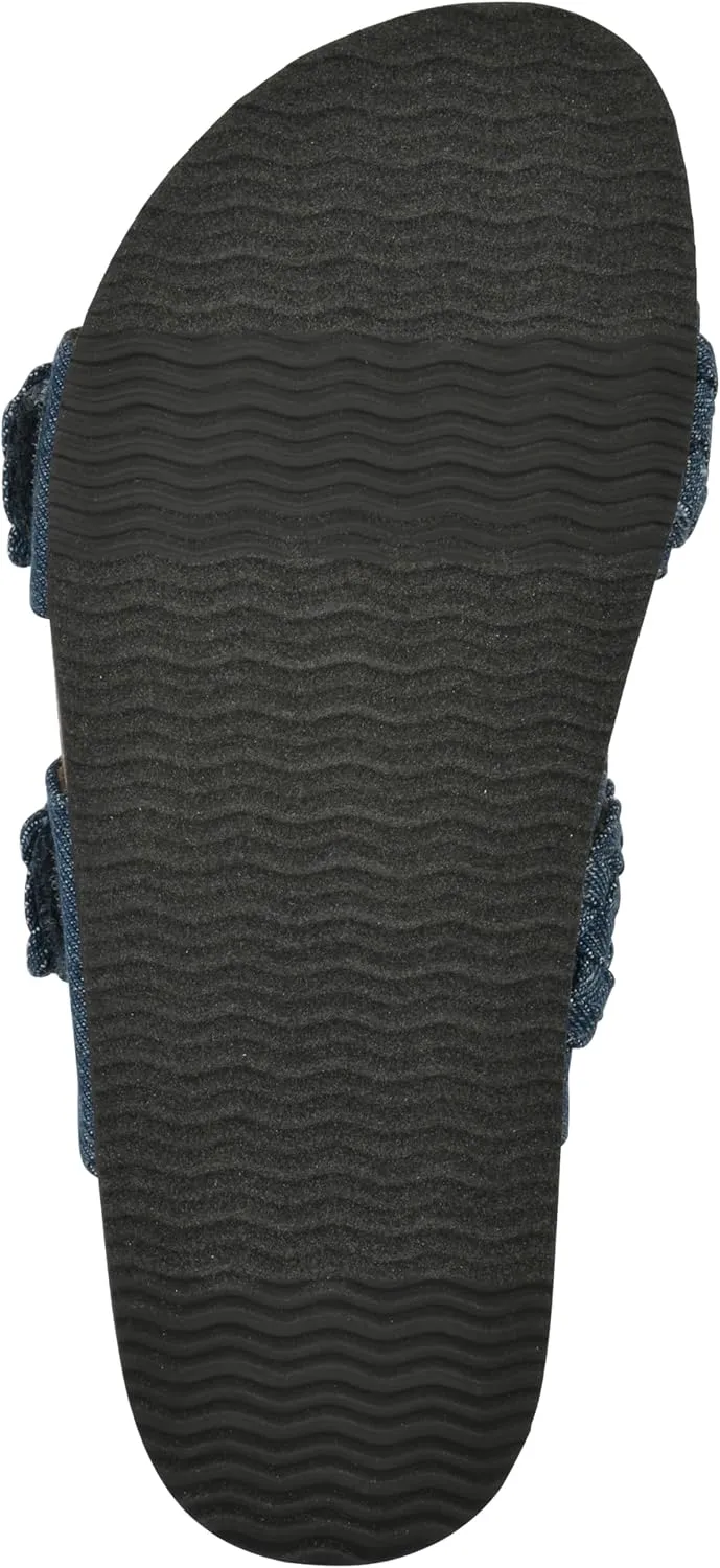 WHITE MOUNTAIN Women's Hey Hey Braided Double-Buckle Signature Comfort-Molded Footbed Sandal