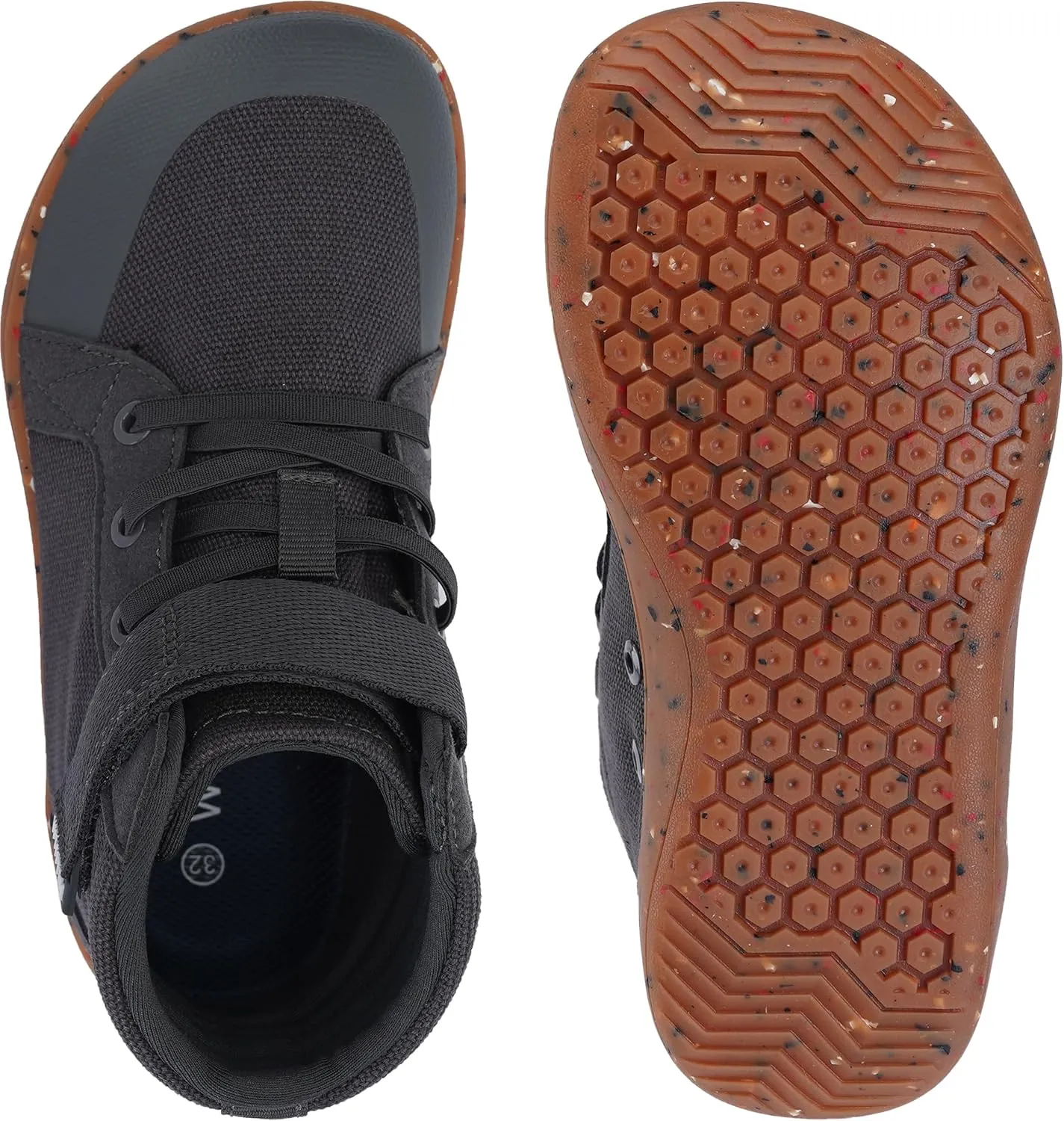 WHITIN Little/Big Kid Wide High Top Barefoot Shoes | Street-Style Minimalist Sneakers for Boys/Girls | Natural & Healthy Fit