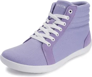 WHITIN Women's Wide High-Top Canvas Barefoot Sneakers | Minimalist Street-Ready Fit | Comfort-Forward Ankle Support