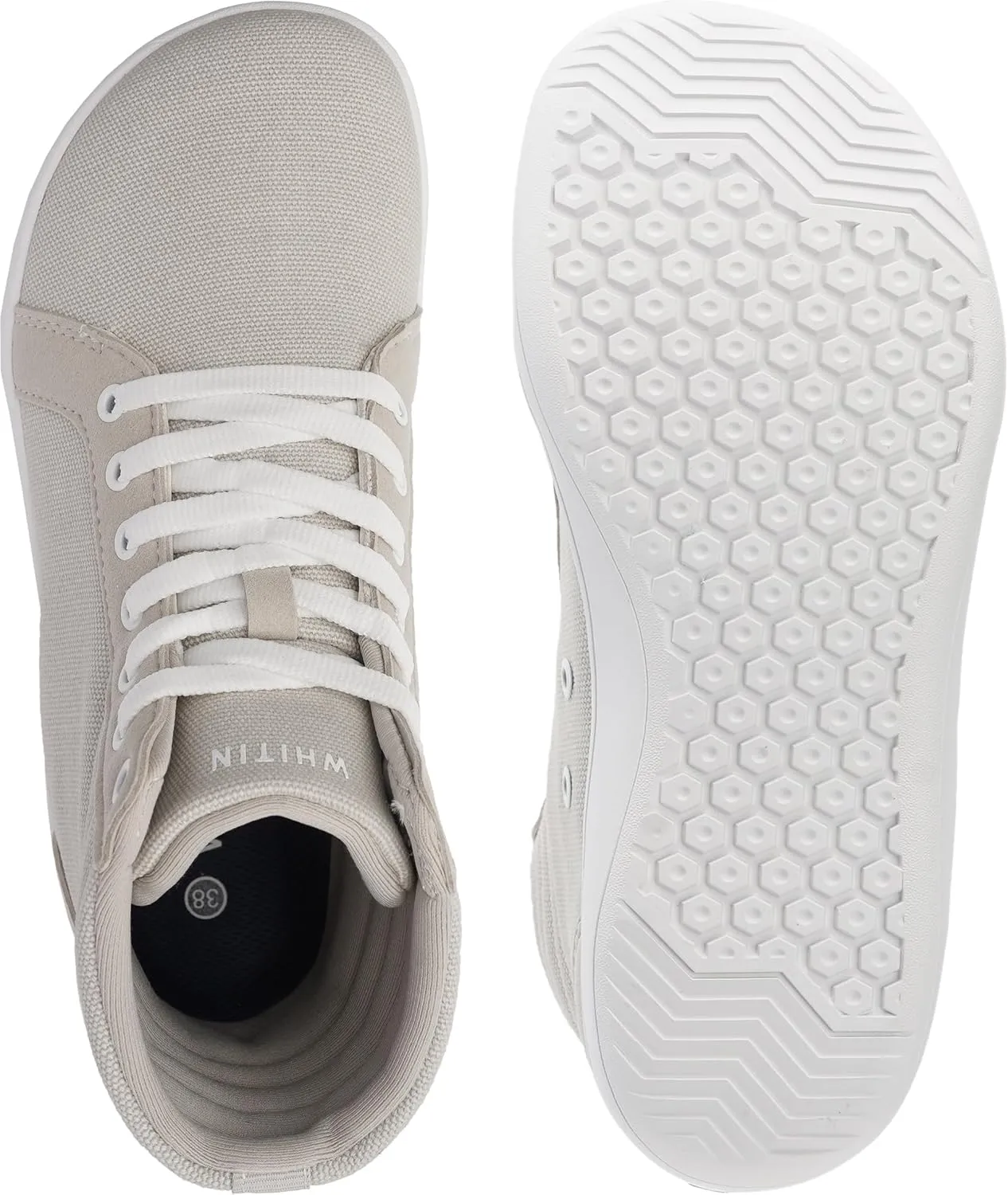 WHITIN Women's Wide High-Top Canvas Barefoot Sneakers | Minimalist Street-Ready Fit | Comfort-Forward Ankle Support