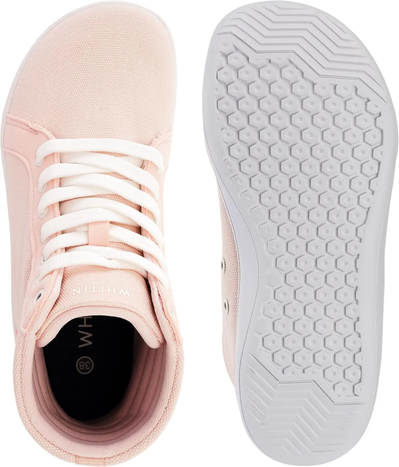 WHITIN Women's Wide High-Top Canvas Barefoot Sneakers | Minimalist Street-Ready Fit | Comfort-Forward Ankle Support