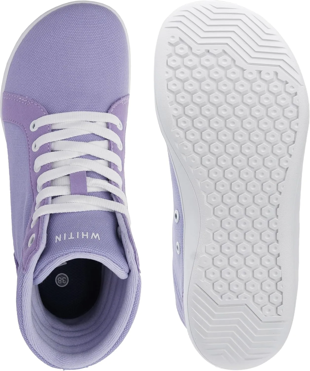 WHITIN Women's Wide High-Top Canvas Barefoot Sneakers | Minimalist Street-Ready Fit | Comfort-Forward Ankle Support