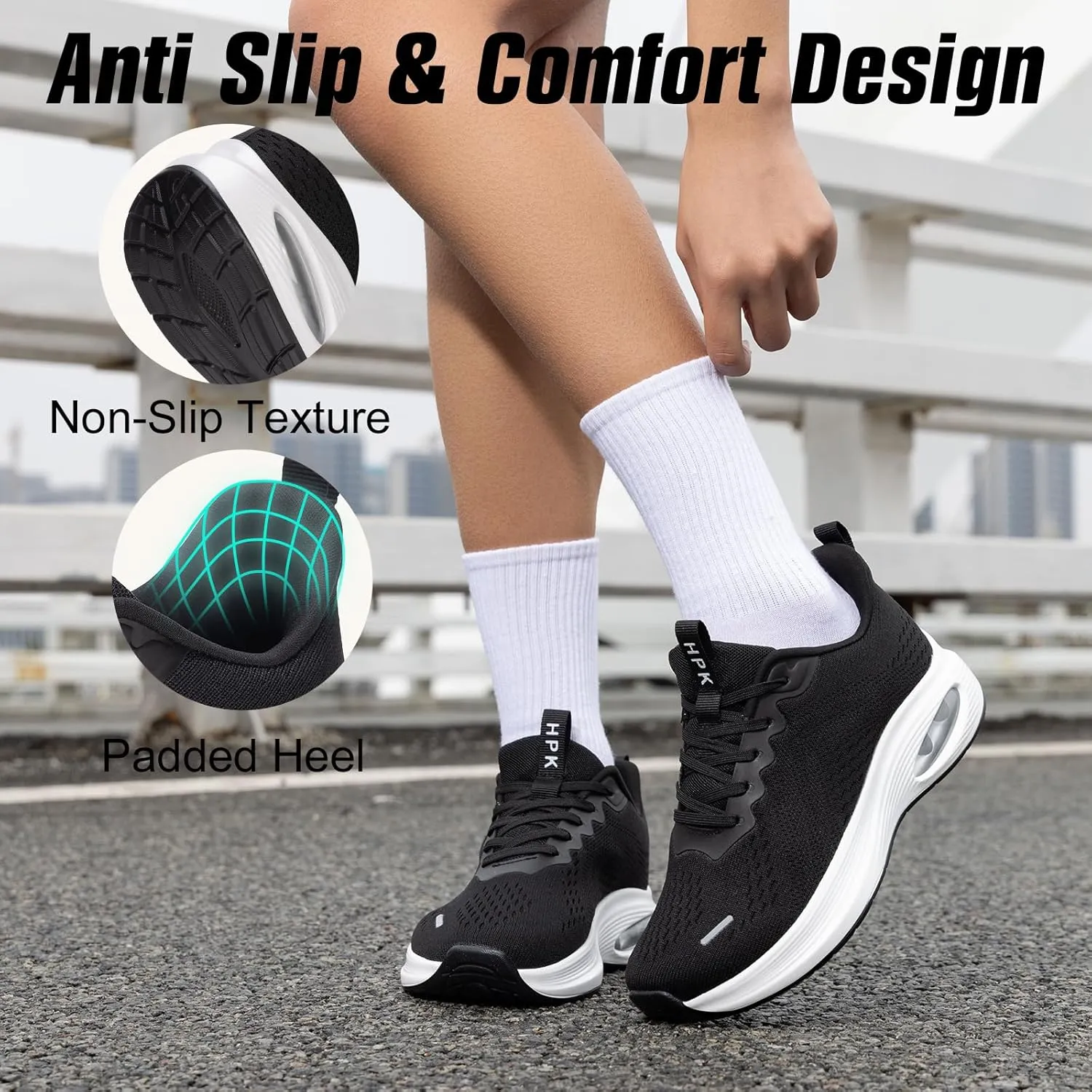 Wide Toe Box Shoes Women Air Cushion Running Shoes Extra Wide Width Sneakers Ultra Light Tennis Arch Support Walking Diabetic Plantar Fasciitis Athletic