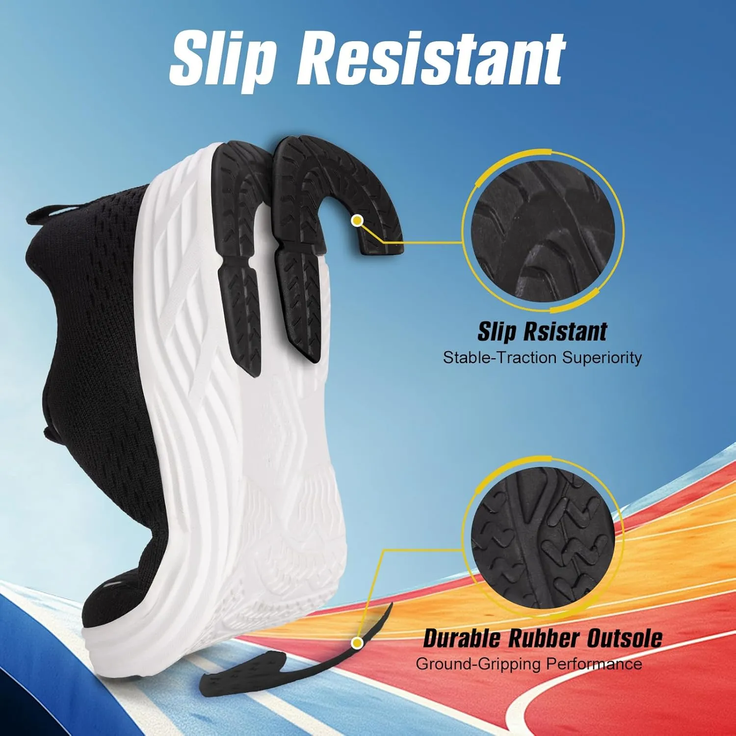Wide Toe Box Shoes Women Sneakers Extra Wide Width Arch Support Non-Slip Tennis Athletic Ultralight Running Shoes for Women Walking Diabetic Plantar Fasciitis Footwear 6-12