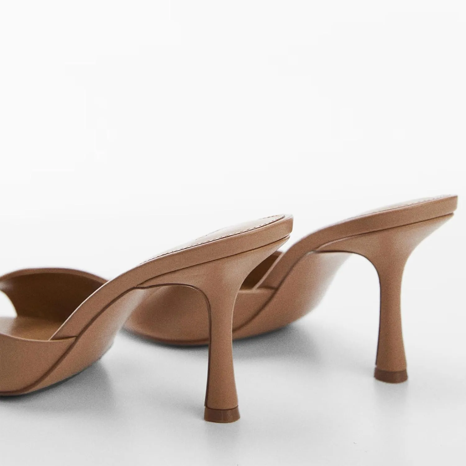 Women Heeled Mules Pointed Peep Toe Stiletto High Heel Slip on Backless Summer Mules Slide Sandals Fashion Dress Shoes