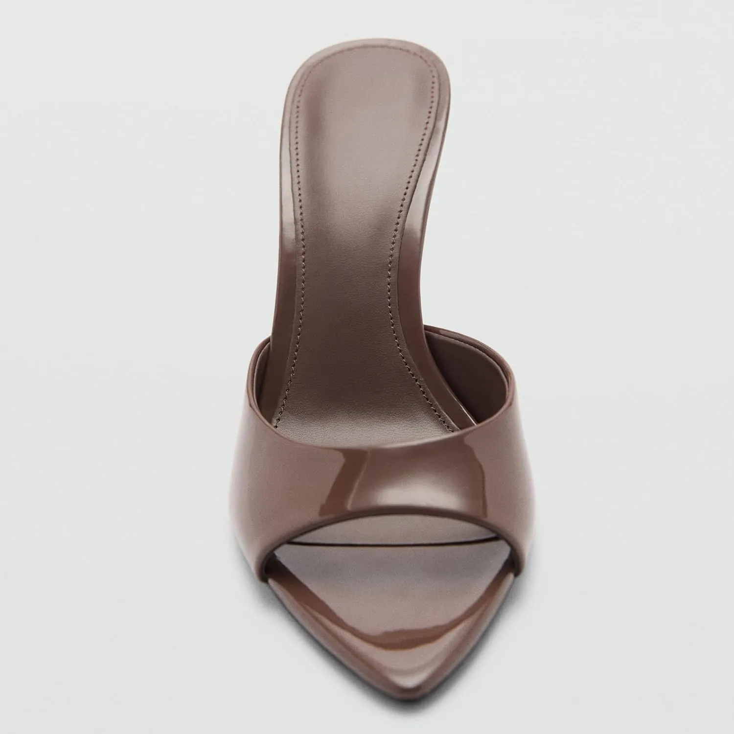 Women Heeled Mules Pointed Peep Toe Stiletto High Heel Slip on Backless Summer Mules Slide Sandals Fashion Dress Shoes