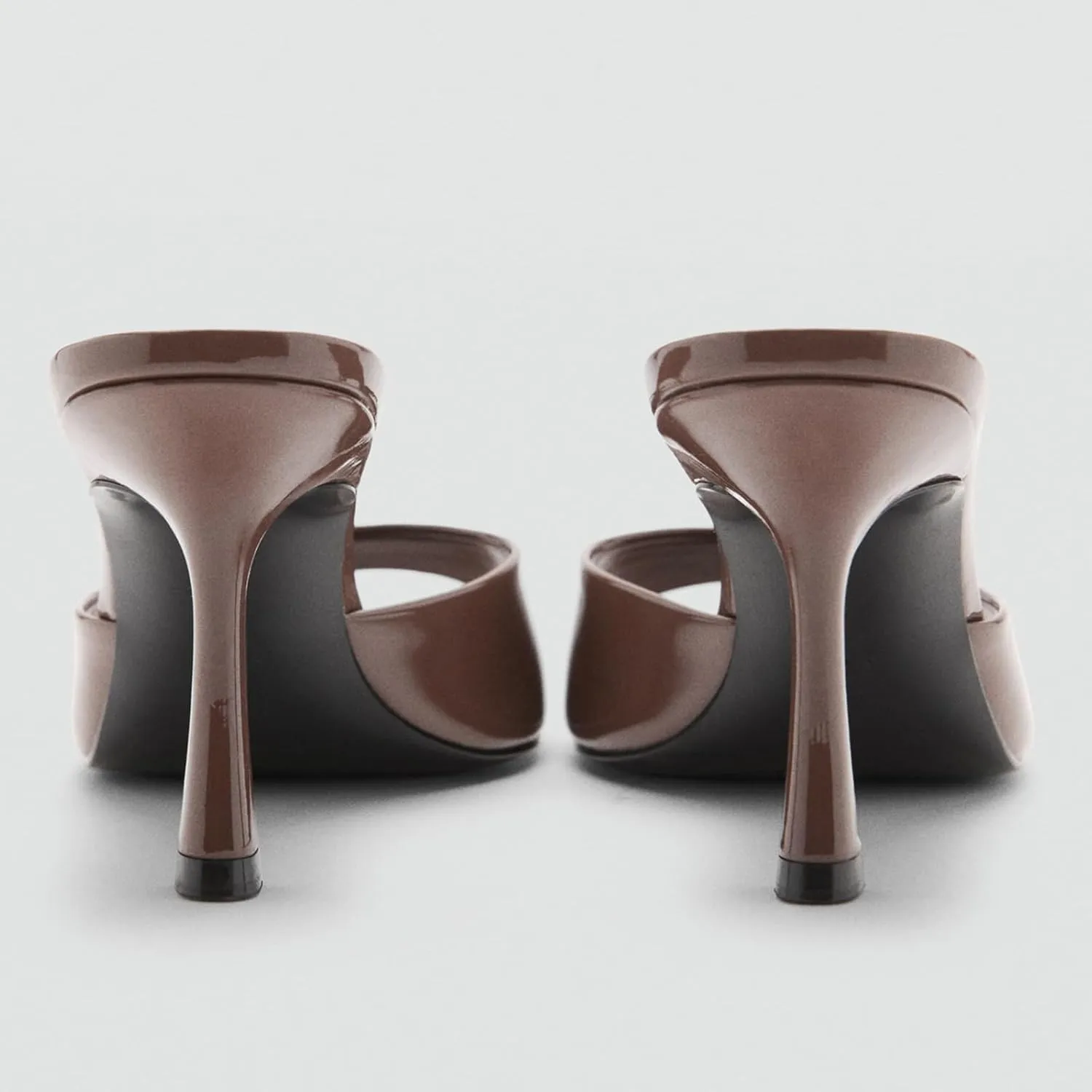 Women Heeled Mules Pointed Peep Toe Stiletto High Heel Slip on Backless Summer Mules Slide Sandals Fashion Dress Shoes