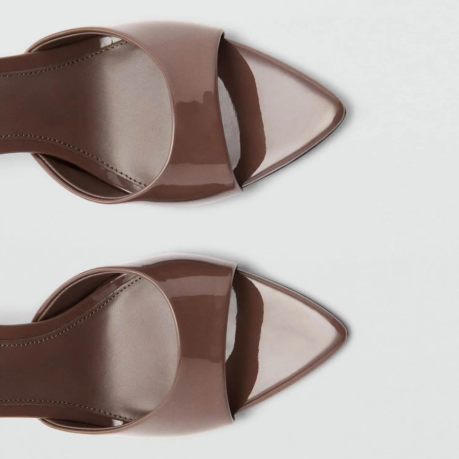 Women Heeled Mules Pointed Peep Toe Stiletto High Heel Slip on Backless Summer Mules Slide Sandals Fashion Dress Shoes