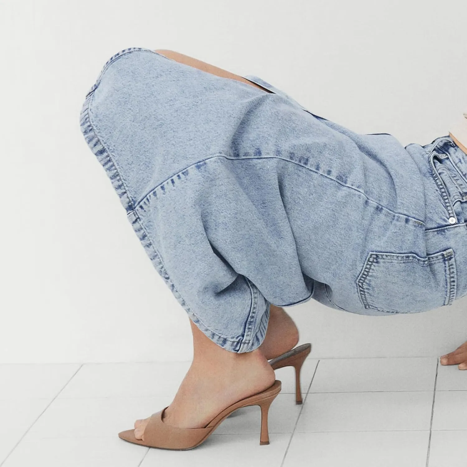 Women Heeled Mules Pointed Peep Toe Stiletto High Heel Slip on Backless Summer Mules Slide Sandals Fashion Dress Shoes