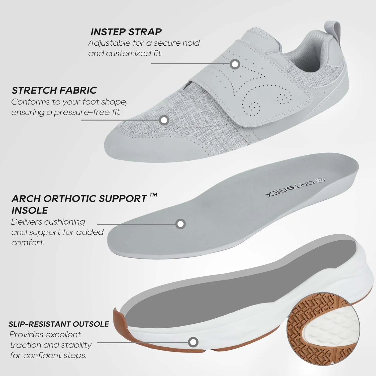 Women Orthopedic Diabetic Walking Sneakers Edema Shoes for Swollen Feet