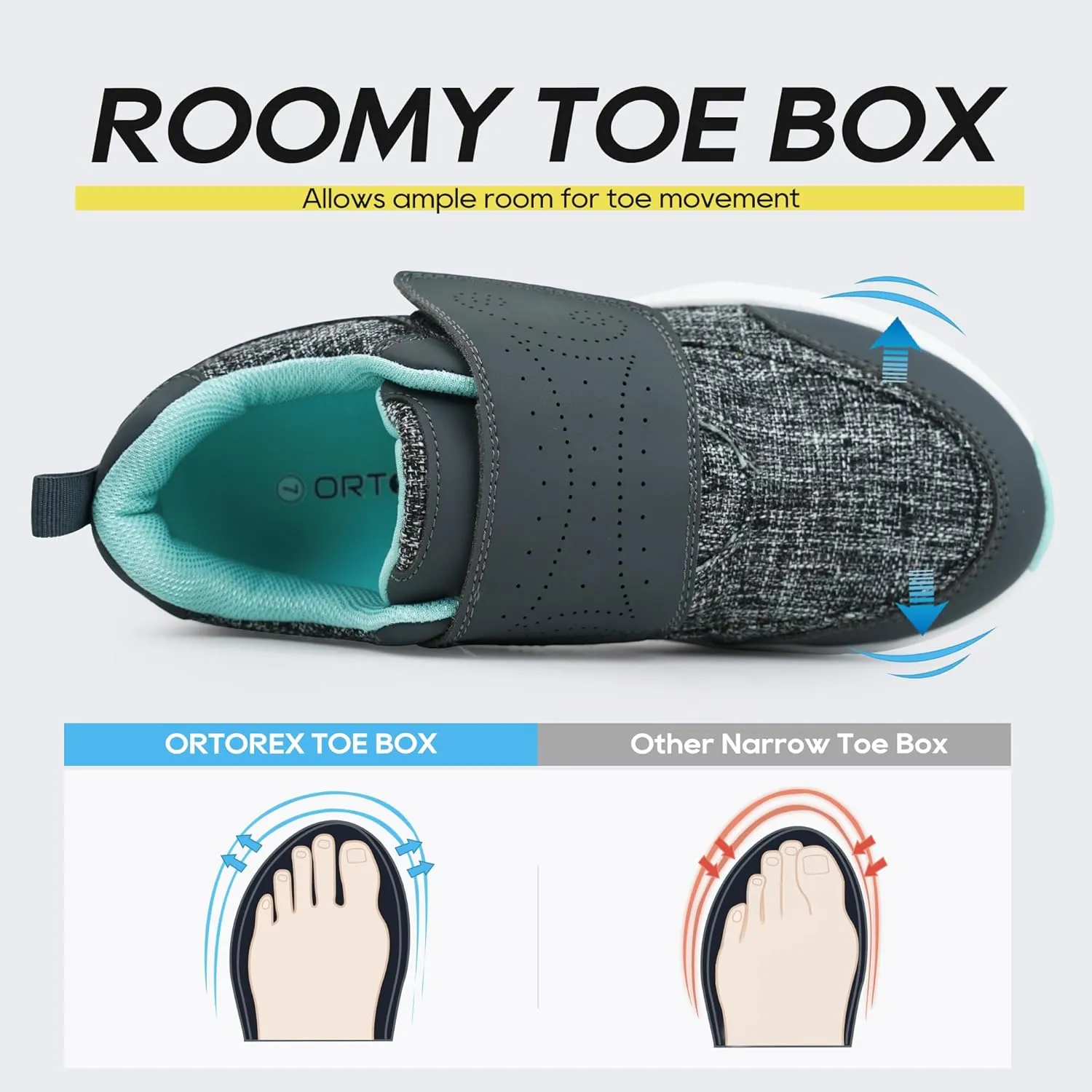 Women Orthopedic Diabetic Walking Sneakers Edema Shoes for Swollen Feet