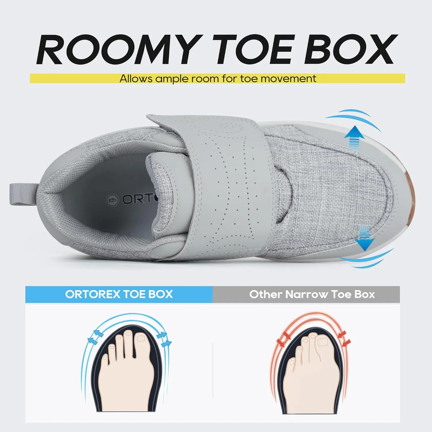 Women Orthopedic Diabetic Walking Sneakers Edema Shoes for Swollen Feet