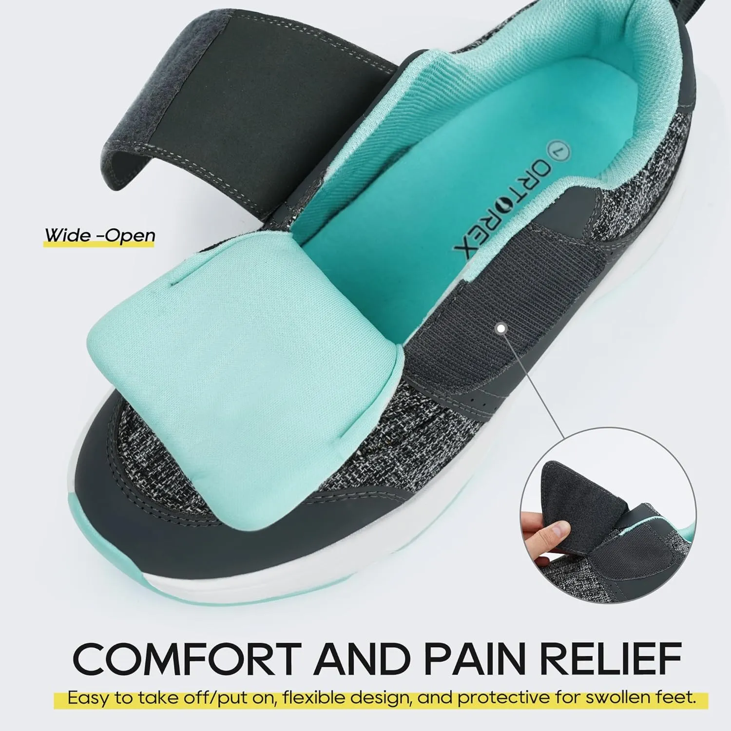 Women Orthopedic Diabetic Walking Sneakers Edema Shoes for Swollen Feet