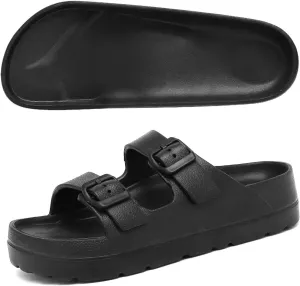 Women Platform Sandals with Arch Support, Adjustable Double Buckle Slide for Woman, Summer Vacation Sandal for Beach,Garden,Pool,Easy Street, Sandalias de Plataforma Para Mujer