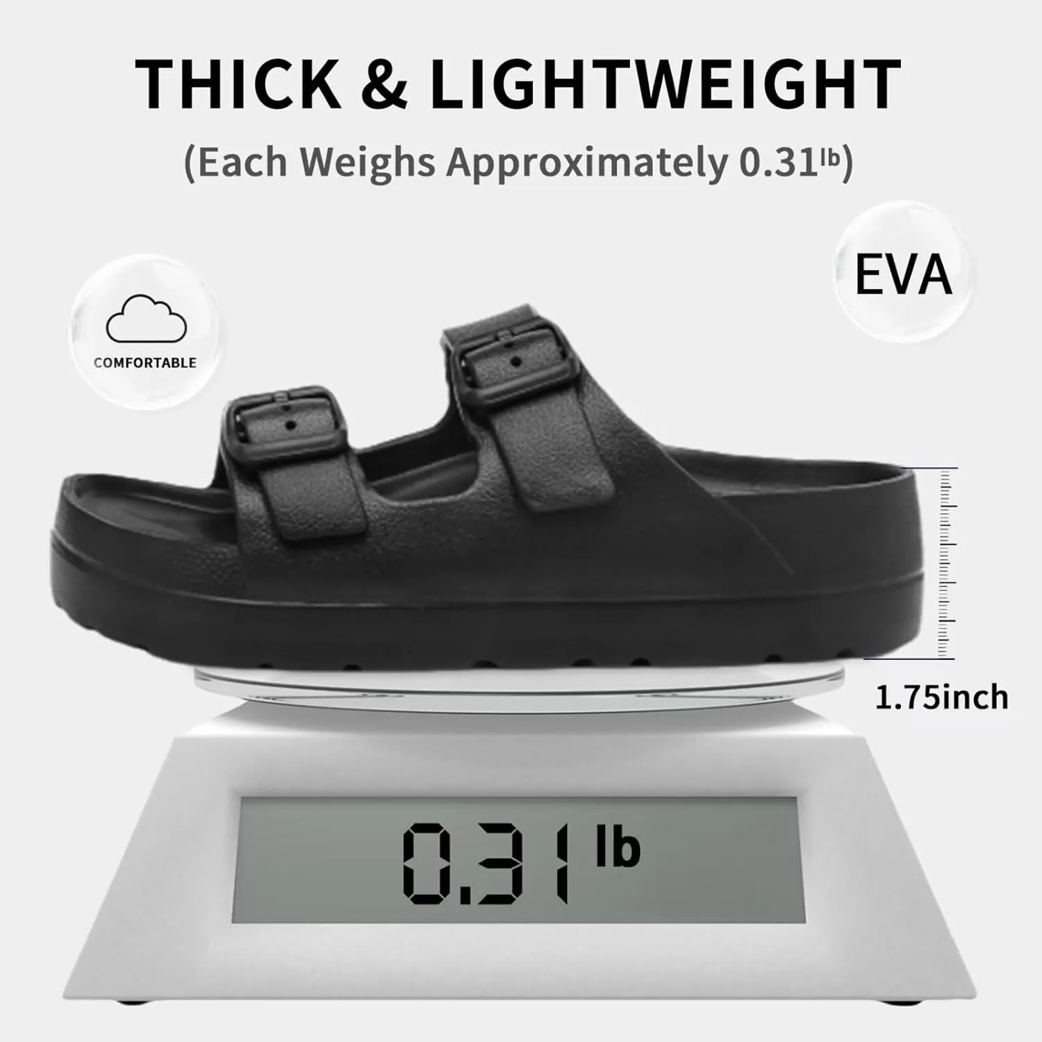 Women Platform Sandals with Arch Support, Adjustable Double Buckle Slide for Woman, Summer Vacation Sandal for Beach,Garden,Pool,Easy Street, Sandalias de Plataforma Para Mujer