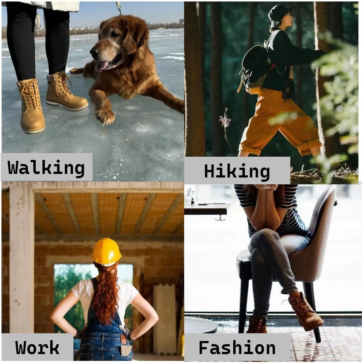 Women Work Boots - Waterproof Hiking Outdoor