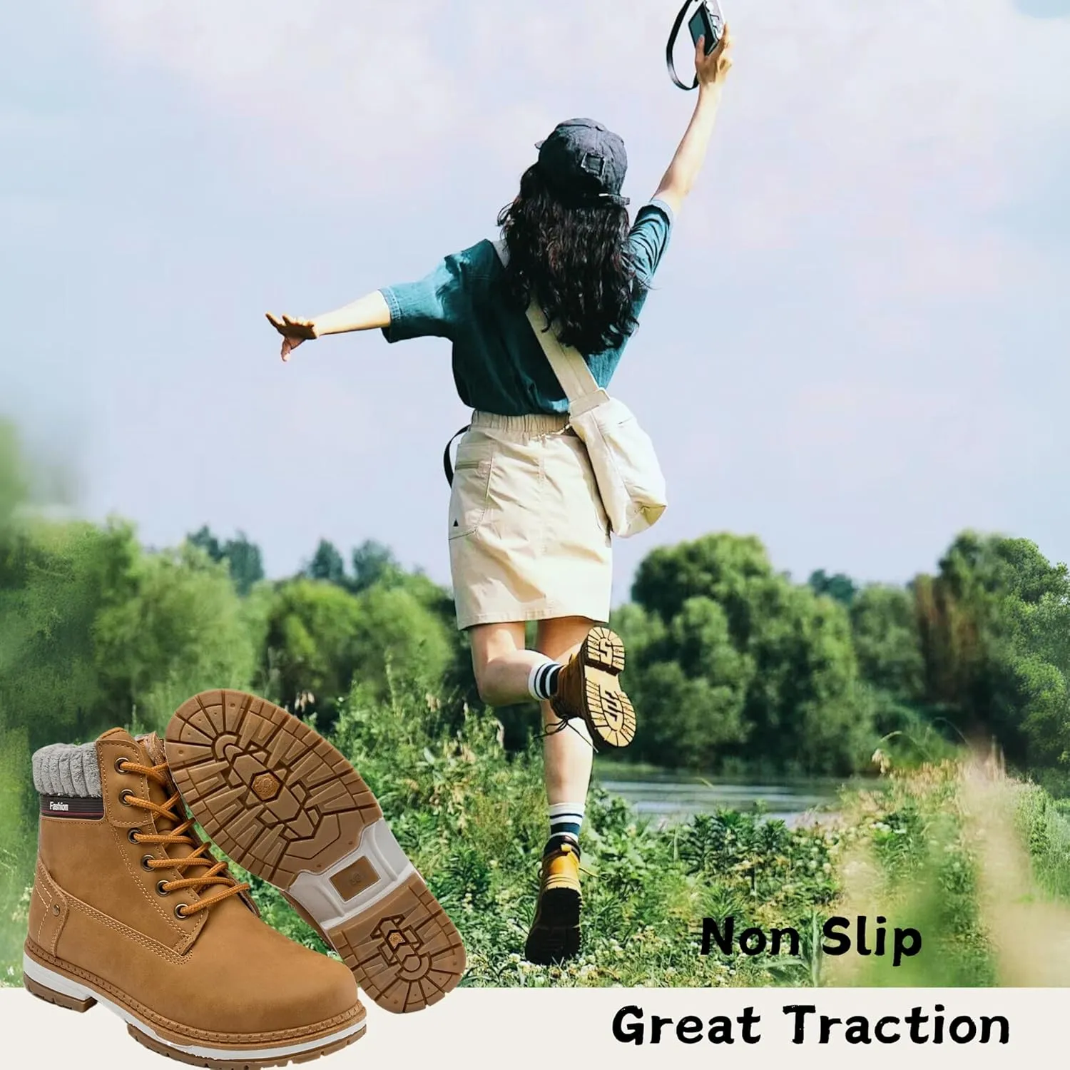 Women Work Boots - Waterproof Hiking Outdoor
