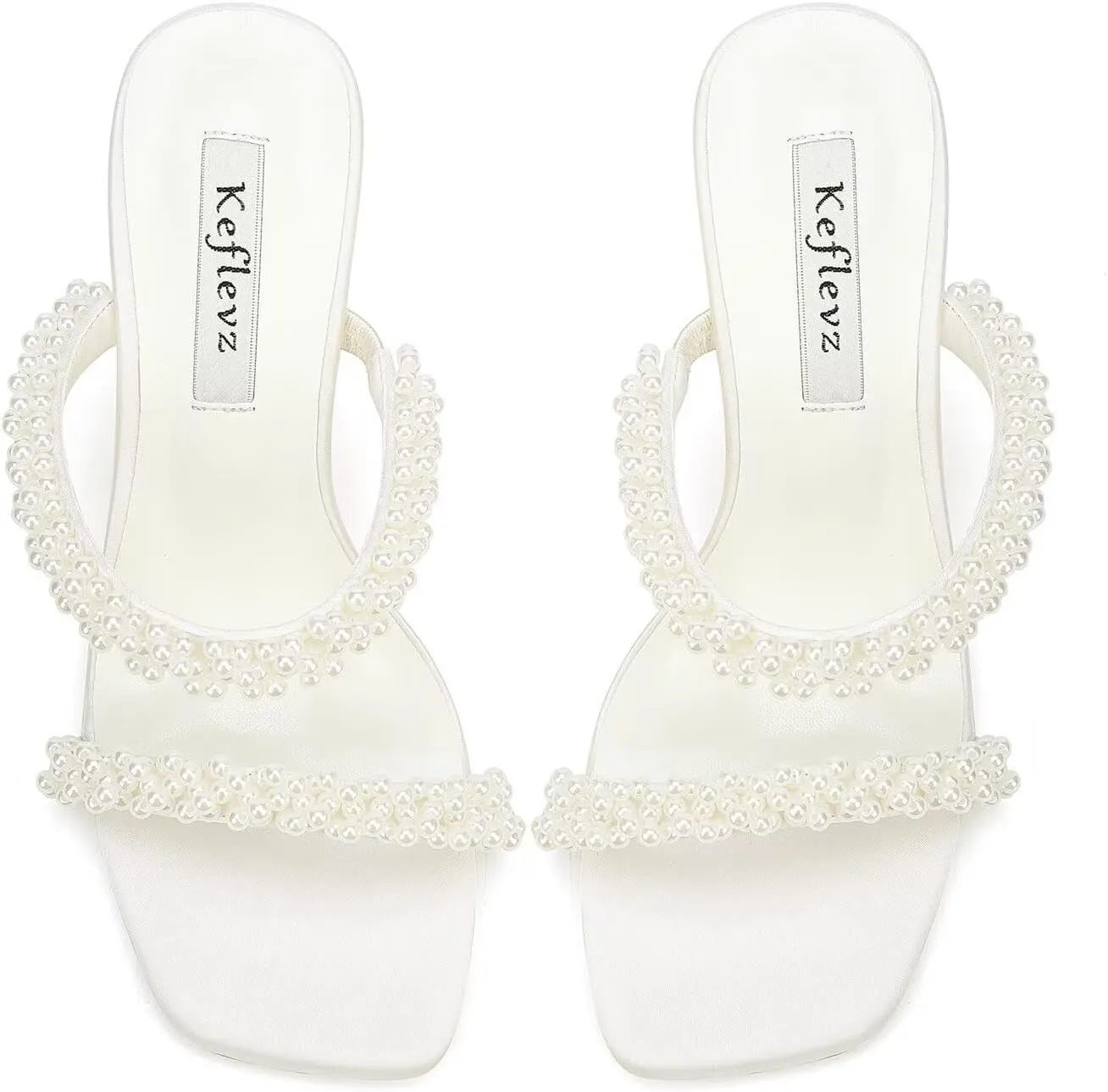 Women’s Block Heel Slip-on Sandals Two Strap Mules Wedding Party Heeled Sandals Open Toe Dress Shoes